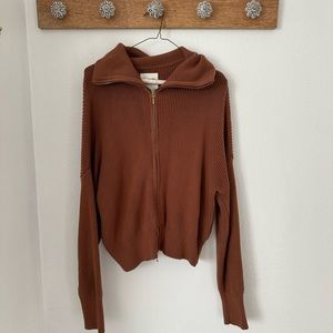Abercrombie Double Zipped Rib Cardigan- lightly worn - size L